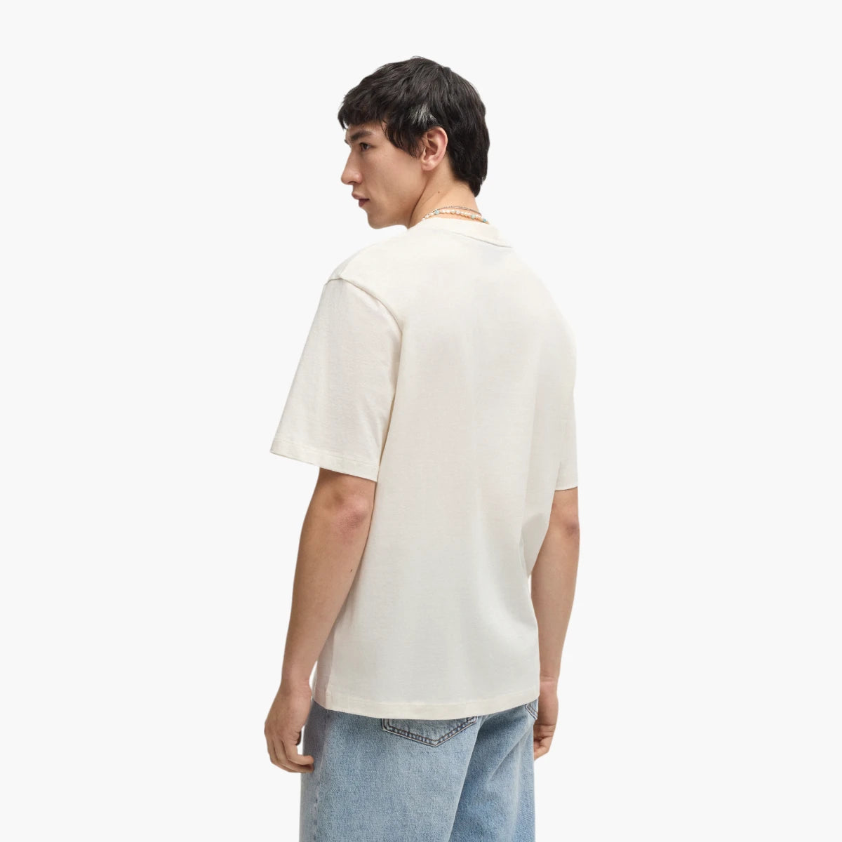 Hugo Blue Cotton-Jersey T-Shirt With Logo | LEVISONS