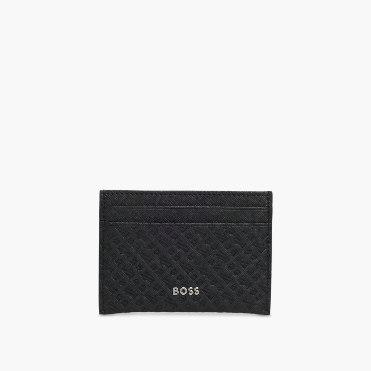 BOSS Black Silver Logo Monogram Card Holder | LEVISONS