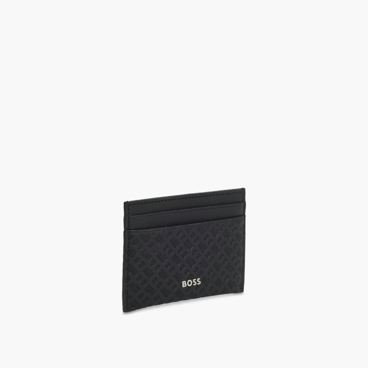 BOSS Black Silver Logo Monogram Card Holder | LEVISONS