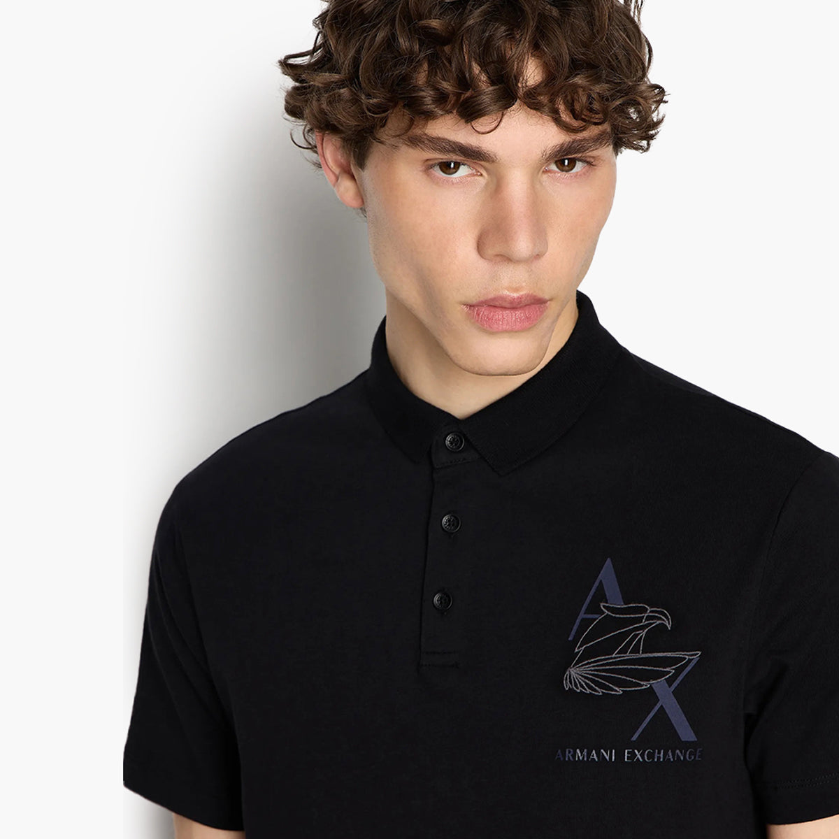 Armani Exchange Regular Fit Organic Jersey Cotton Eagle Logo Polo Shirt | LEVISONS