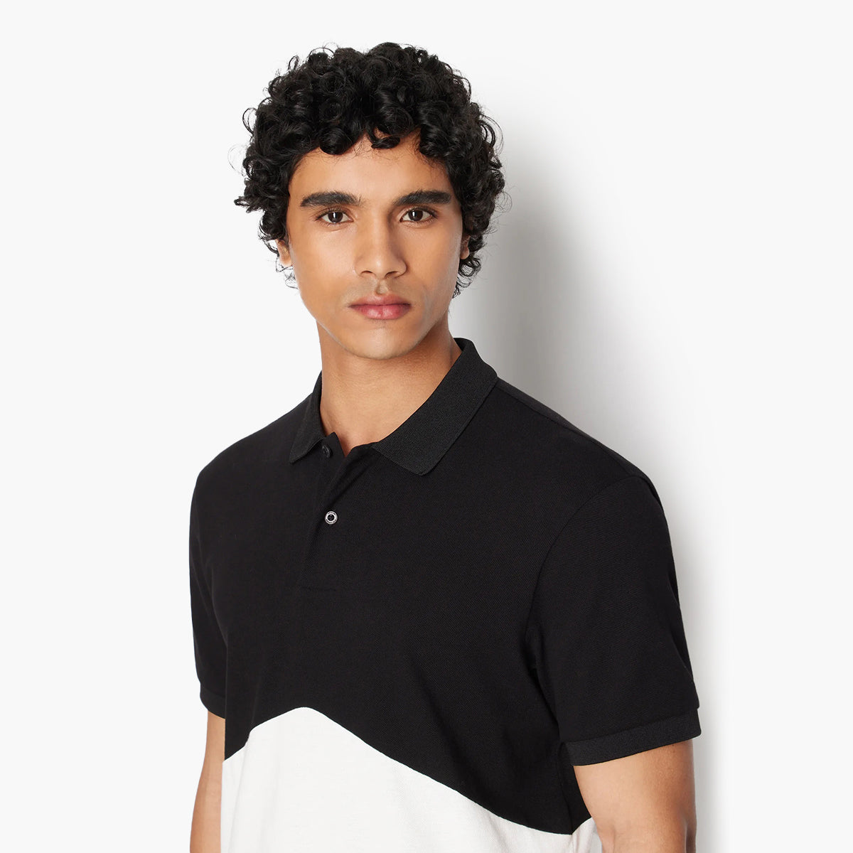 Armani Exchange Regular Fit Cotton Piqué Colour Block Polo Shirt | LEVISONS