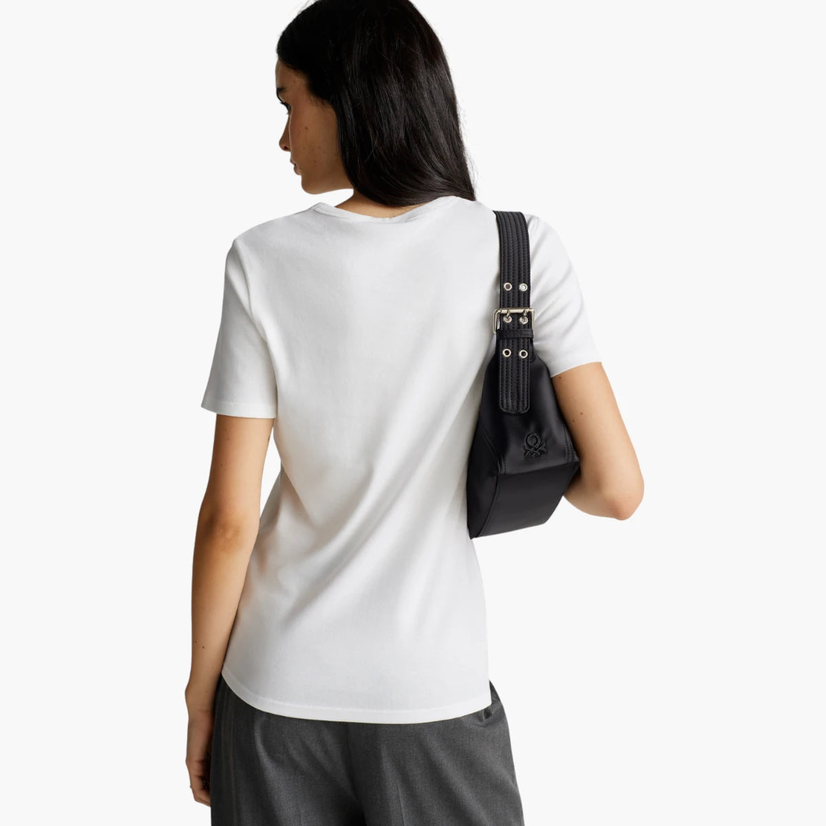 United Colors Of Benetton Woman T-Shirt In 100% Cotton With Glitter Print Logo | LEVISONS