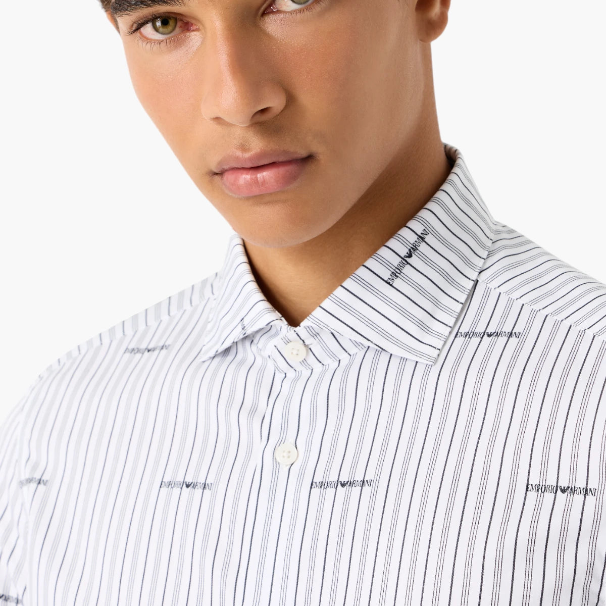 Emporio Armani All Over Logo Cotton Shirt | LEVISONS