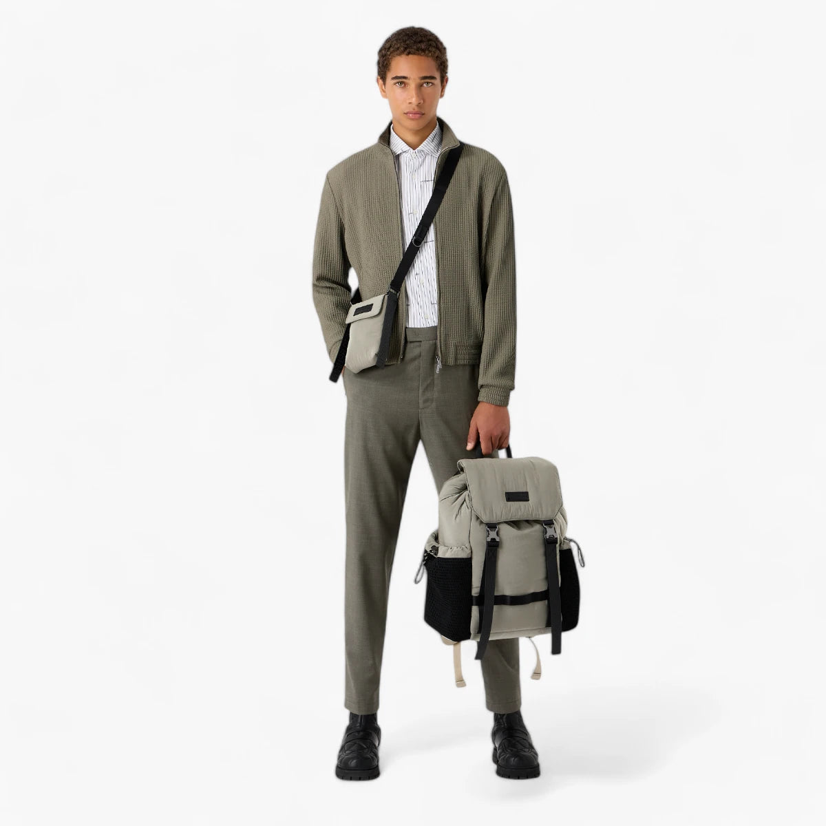 Emporio Armani All Over Logo Cotton Shirt | LEVISONS