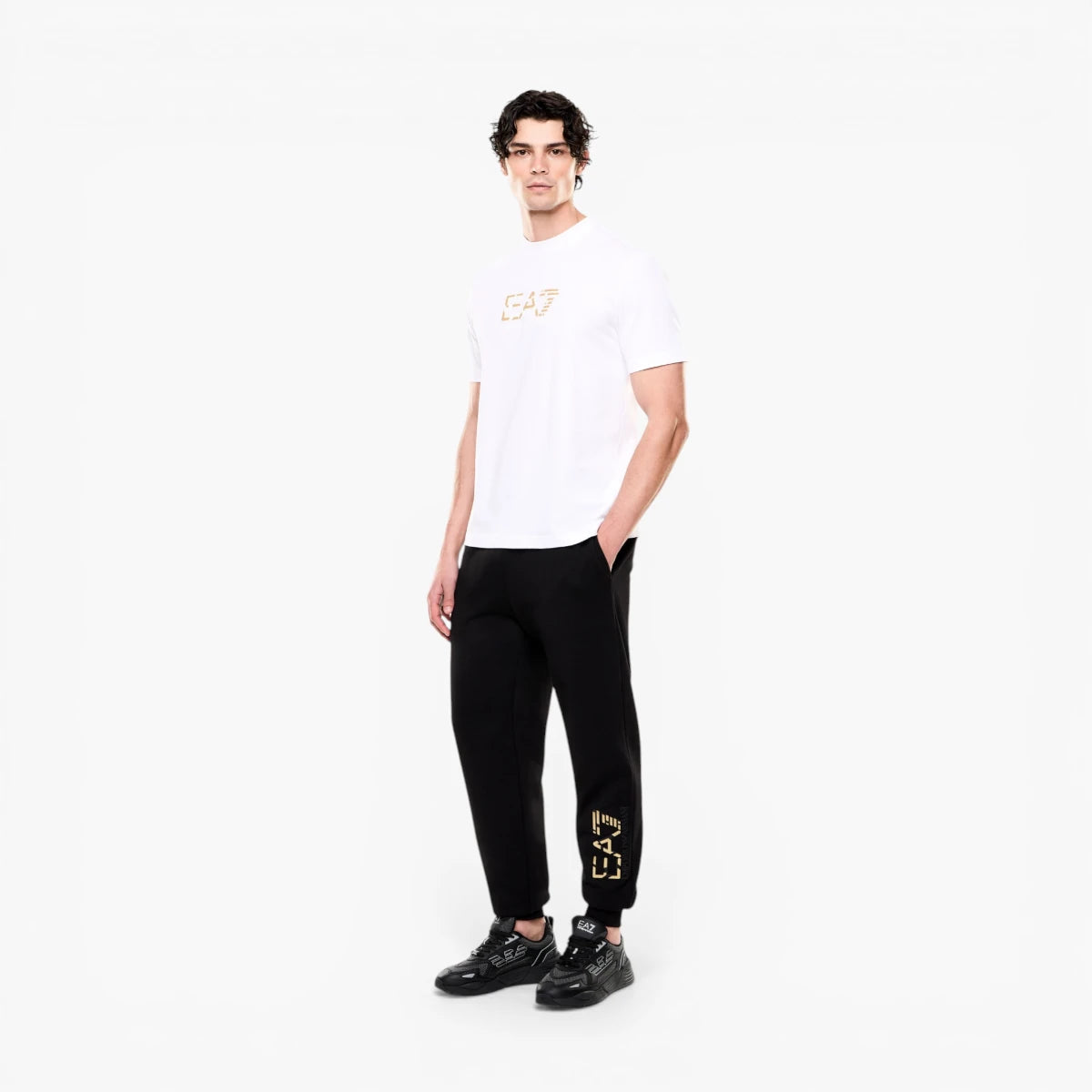 EA7 Premium Label Cotton Crewneck T-Shirt | LEVISONS