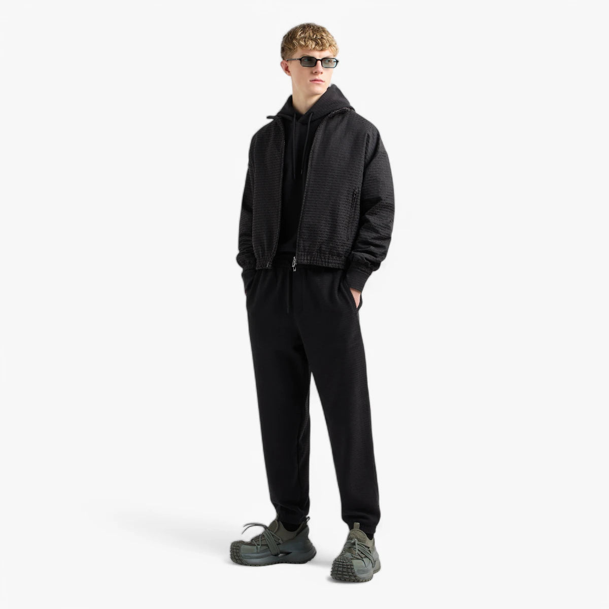 Emporio Armani Regular Fit Asv Joggers With All-Over Jacquard Branding | LEVISONS