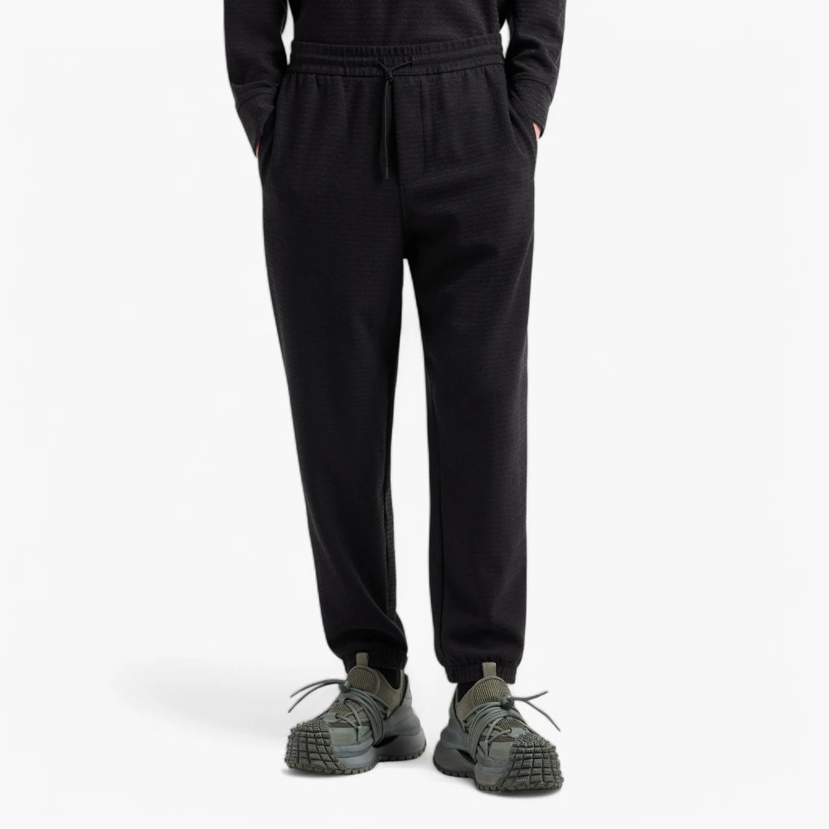 Emporio Armani Regular Fit Asv Joggers With All-Over Jacquard Branding | LEVISONS
