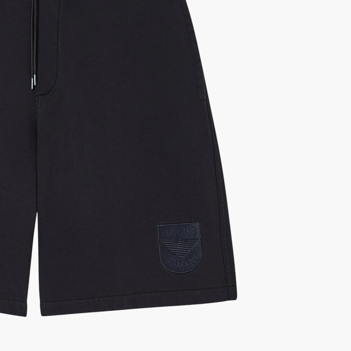 Emporio Armani Cotton Shorts With Embroidered Shield Logo | LEVISONS