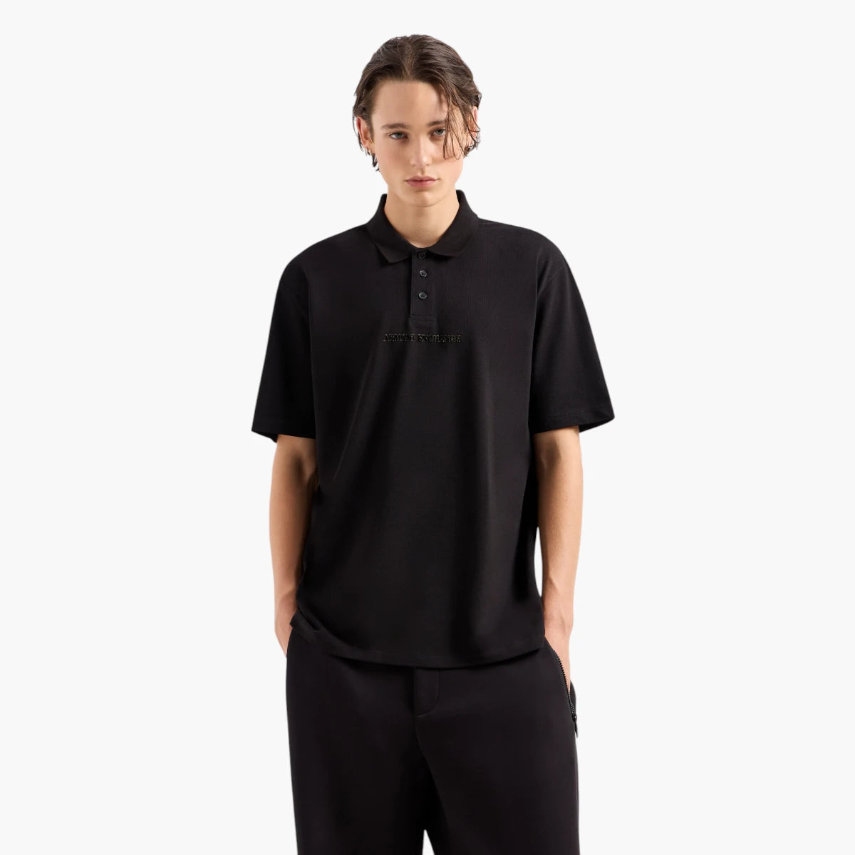Armani Exchange Regular Fit Cotton Polo Shirt With Metallic Enhanced Branding | LEVISONS
