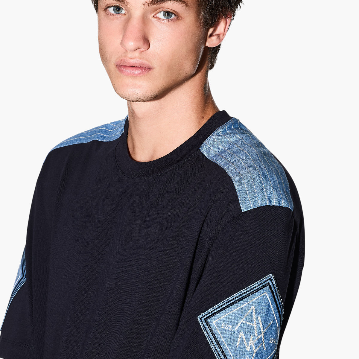 Armani Exchange Regular Fit Cotton Crewneck T-Shirt With Embroidered Branding | LEVISONS