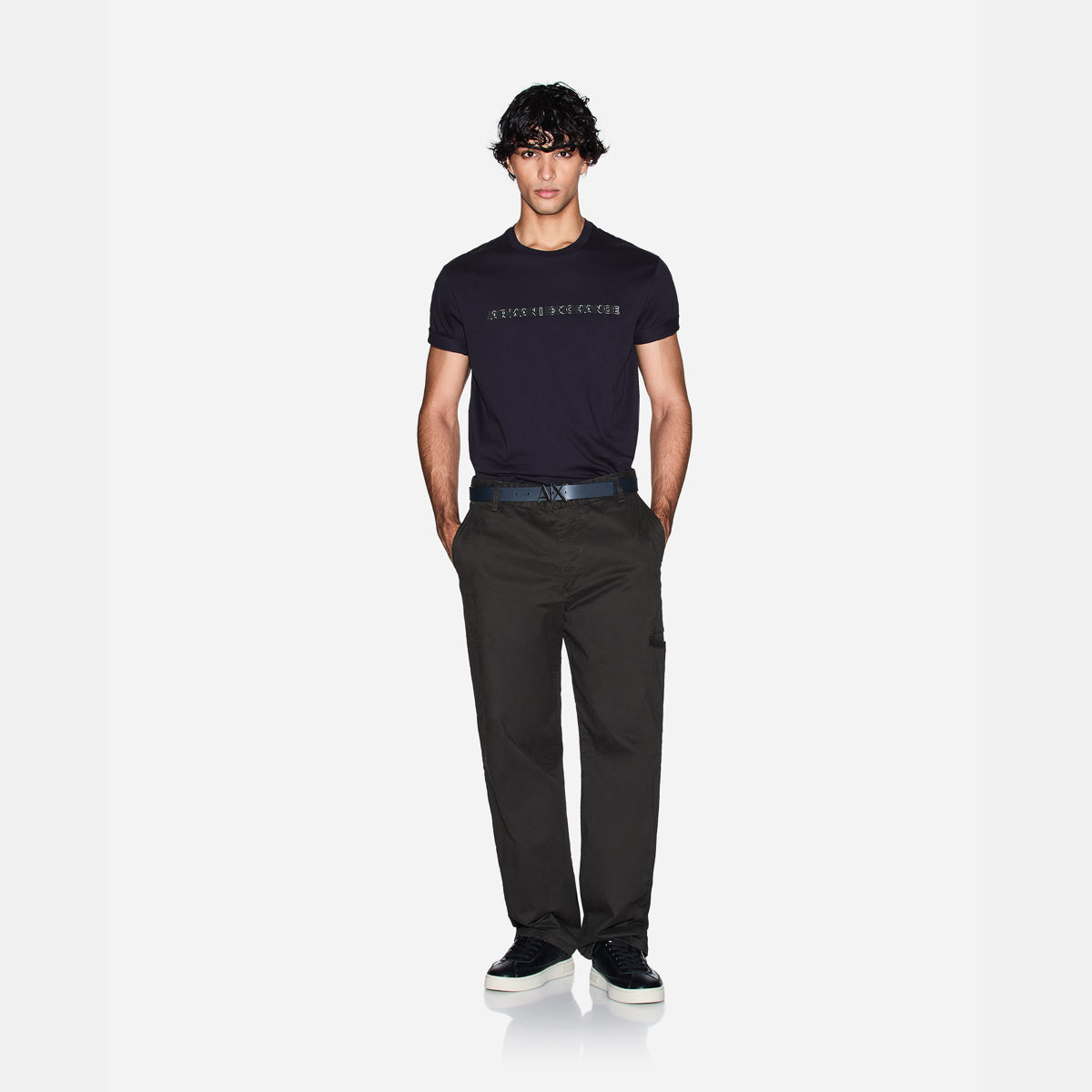 Armani Exchange Regular Fit Cotton Crewneck T-Shirt With Logo Print | LEVISONS