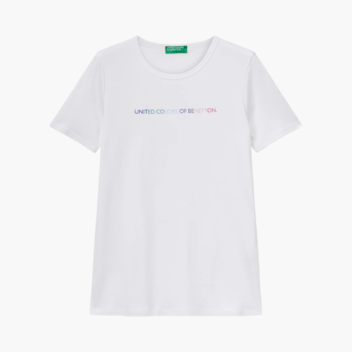 United Colors Of Benetton Woman T-Shirt In 100% Cotton With Glitter Print Logo | LEVISONS