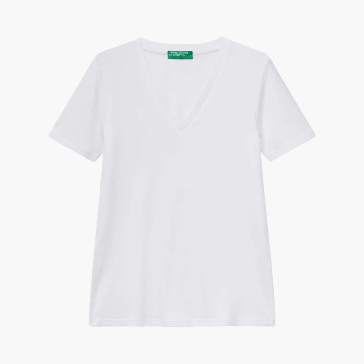 United Colors Of Benetton Woman Pure Cotton T-Shirt With V-Neck | LEVISONS