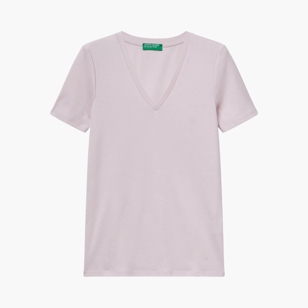 United Colors Of Benetton Woman Pure Cotton T-Shirt With V-Neck | LEVISONS