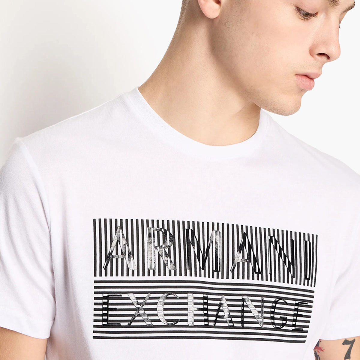 Armani Exchange Slim Fit Organic Jersey Cotton Logo Lettering T-Shirt | LEVISONS