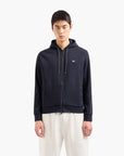 Emporio Armani Cotton Blend Hooded, Zipped Sweatshirt | LEVISONS