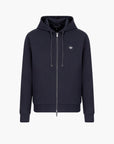 Emporio Armani Cotton Blend Hooded, Zipped Sweatshirt | LEVISONS
