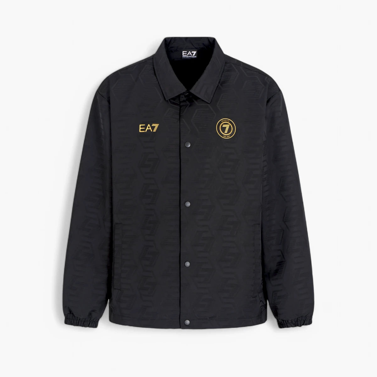 EA7 Modern Fit Soccer Jacket With Jacquard All-Over Logo | LEVISONS