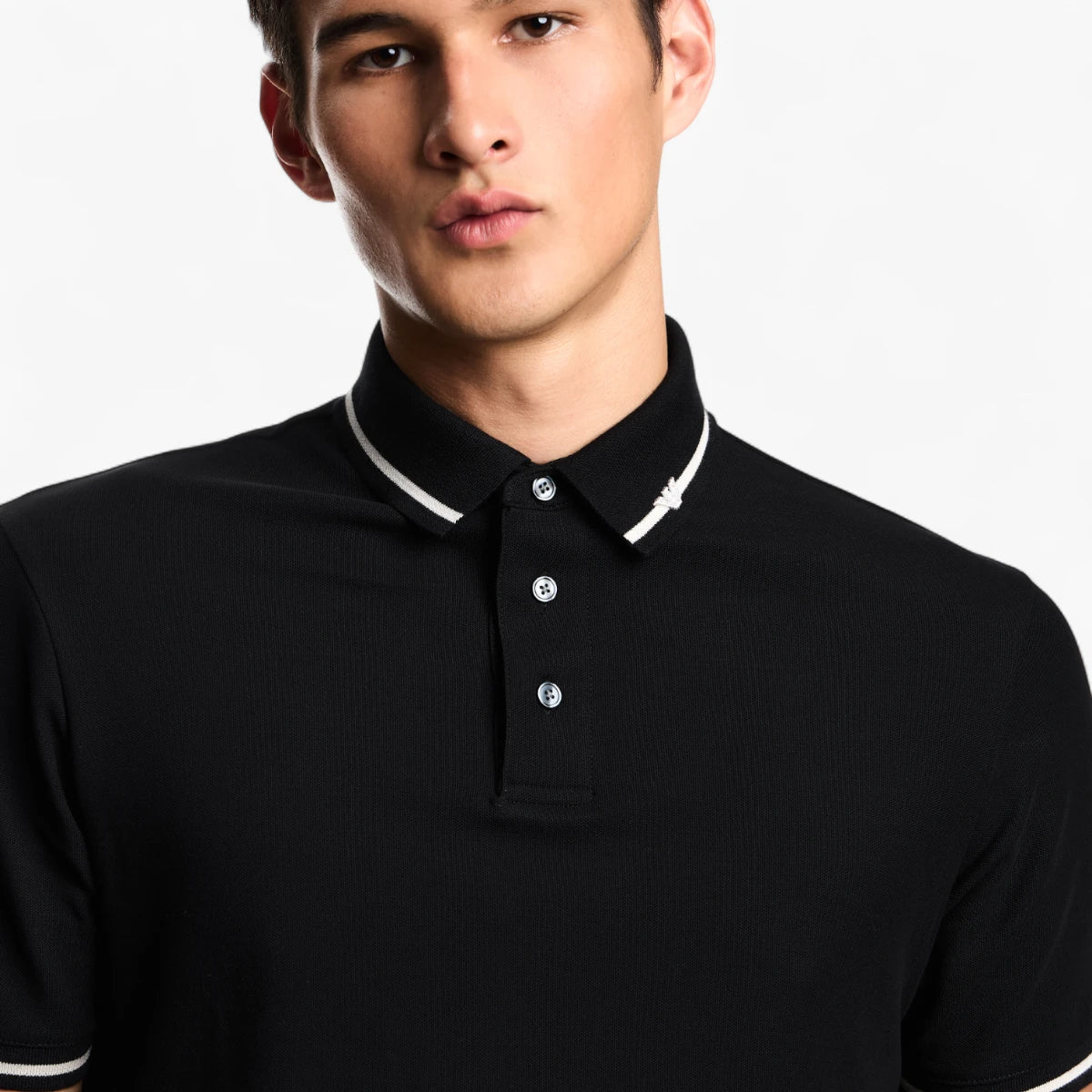 Emporio Armani Regular Fit Cotton Piqué Polo Shirt | LEVISONS