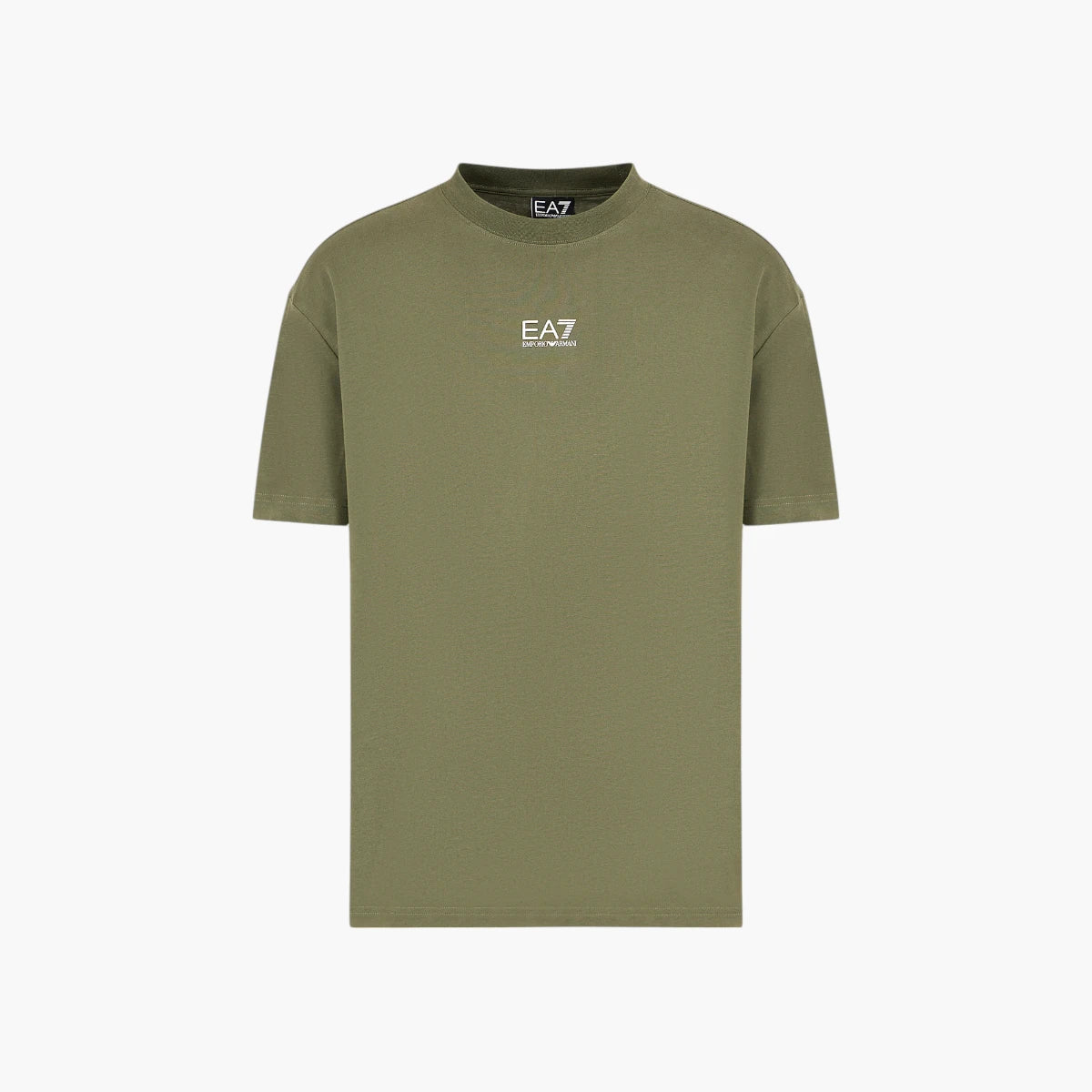 EA7 Regular Fit Cotton Crewneck T-Shirt With Back Print | LEVISONS