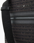 Emporio Armani All-Over Jacquard Logo Shoulder Bag With Metal Plate Logo | LEVISONS