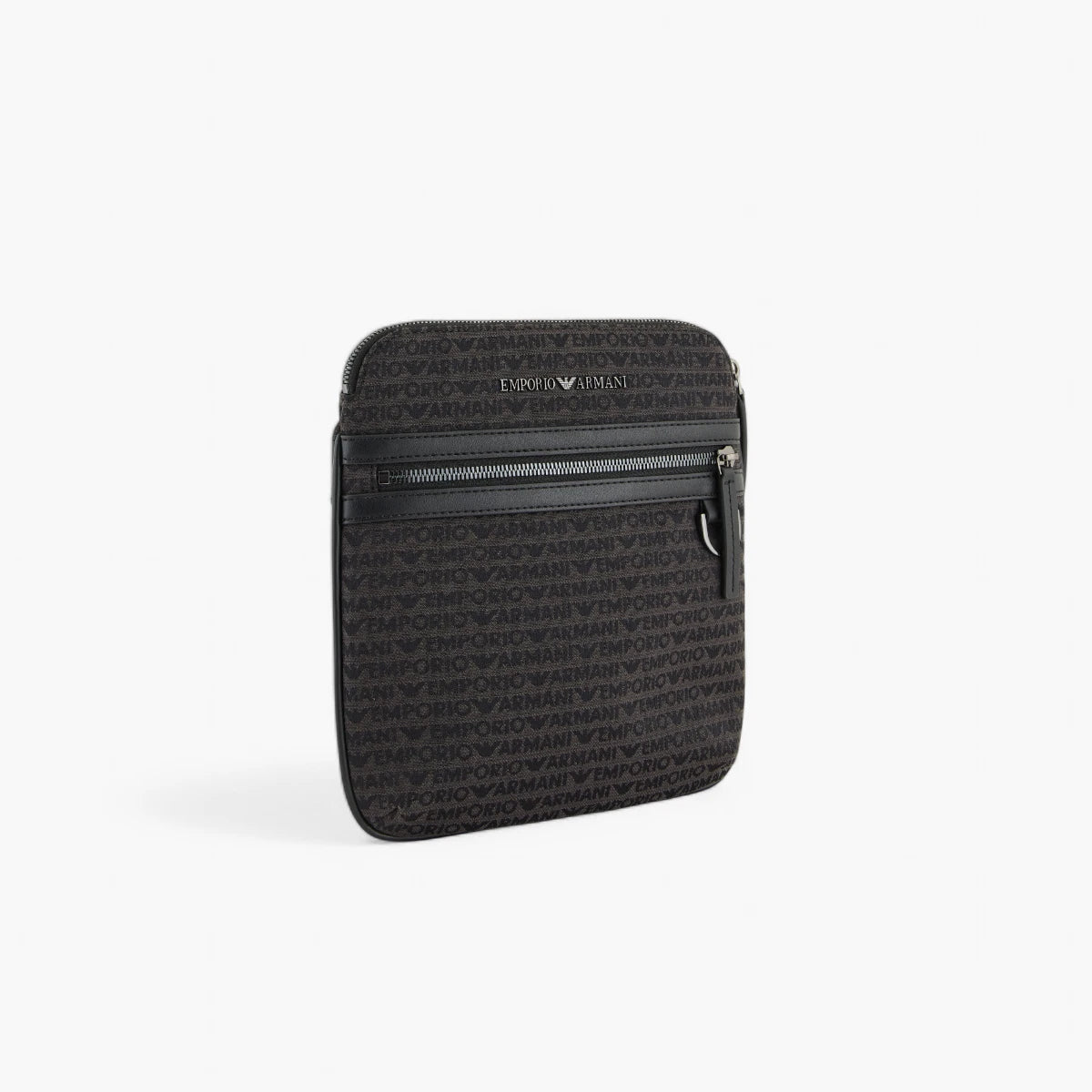 Emporio Armani All-Over Jacquard Logo Shoulder Bag With Metal Plate Logo | LEVISONS