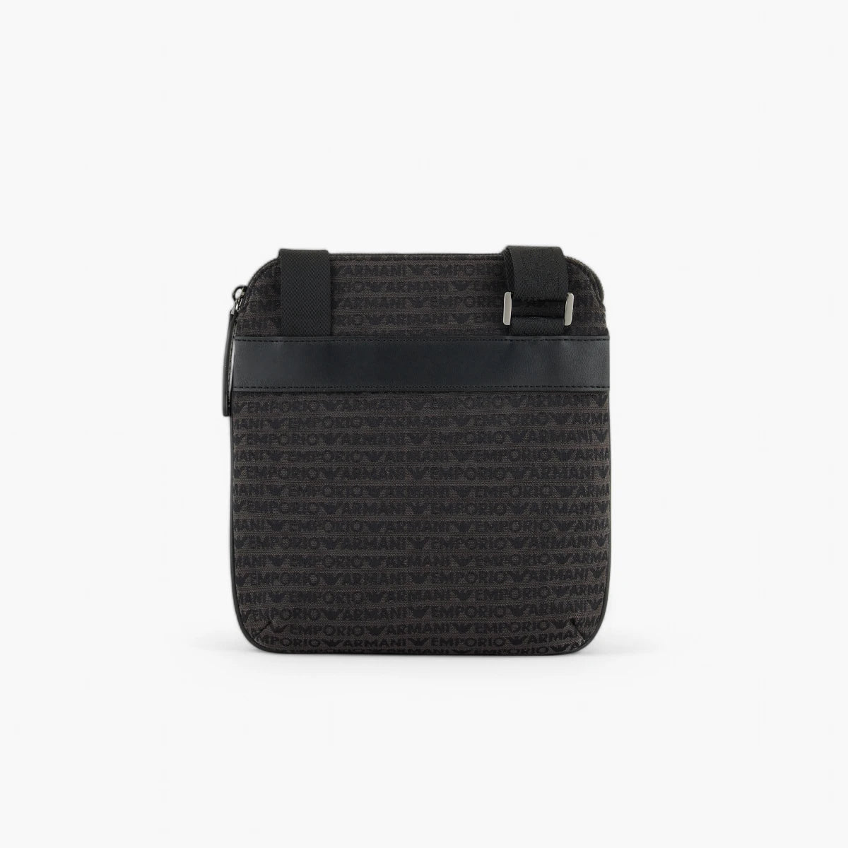 Emporio Armani All-Over Jacquard Logo Shoulder Bag With Metal Plate Logo | LEVISONS