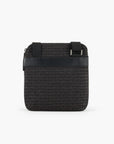 Emporio Armani All-Over Jacquard Logo Shoulder Bag With Metal Plate Logo | LEVISONS