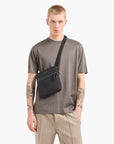 Emporio Armani All-Over Jacquard Logo Shoulder Bag With Metal Plate Logo | LEVISONS