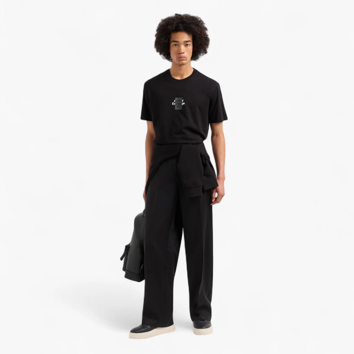 Armani Exchange Regular Fit Cotton Round Neck T-Shirt With Chest Branding | LEVISONS
