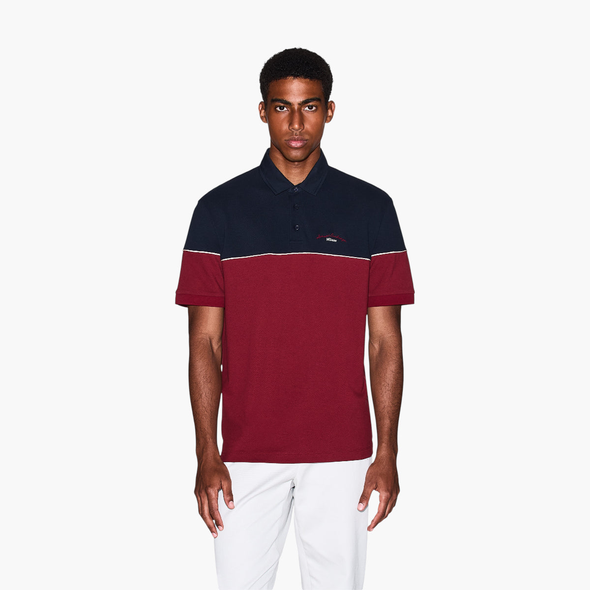 Armani Exchange Regular Fit Two-Tone Cotton Polo Shirt With Embroidered Branding | LEVISONS