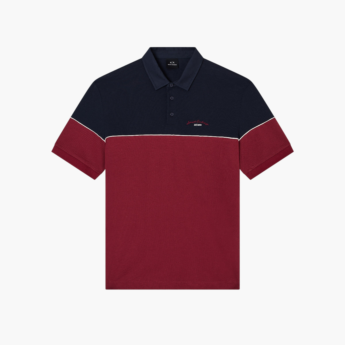 Armani Exchange Regular Fit Two-Tone Cotton Polo Shirt With Embroidered Branding | LEVISONS
