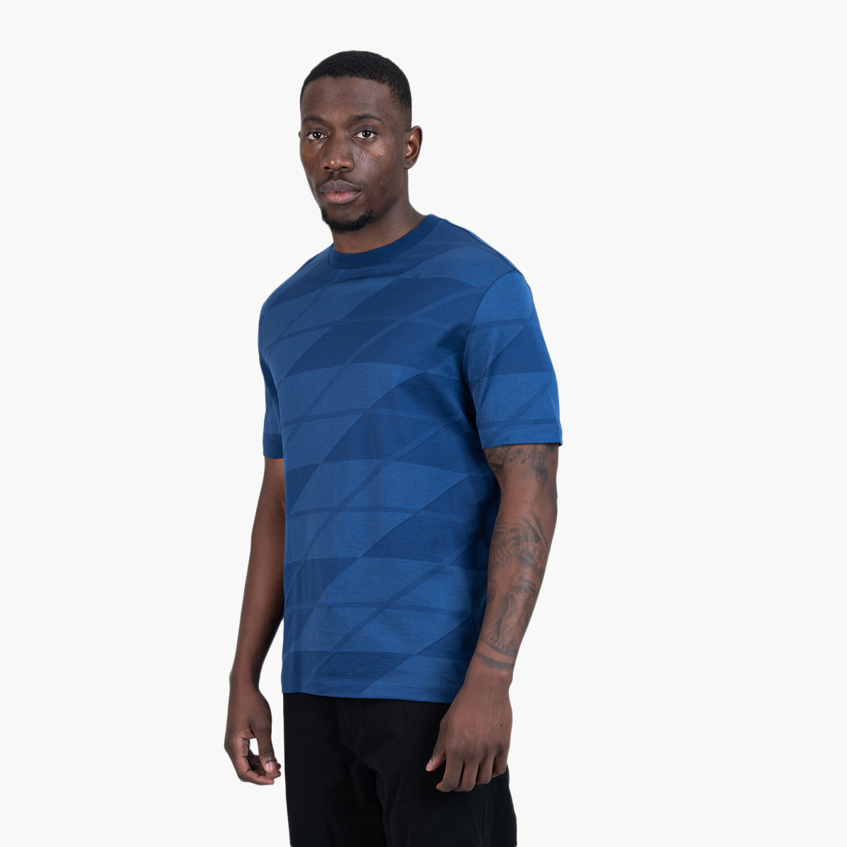 BOSS Black Mercerized-Cotton T-Shirt With Two-Tone Jacquard | LEVISONS