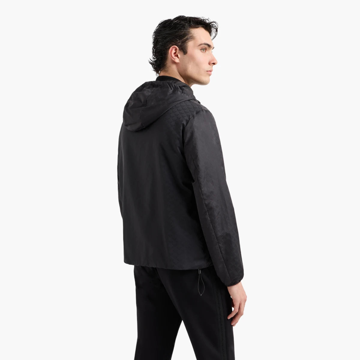 Emporio Armani All-Over Jacquard Logo Hooded Jacket | LEVISONS