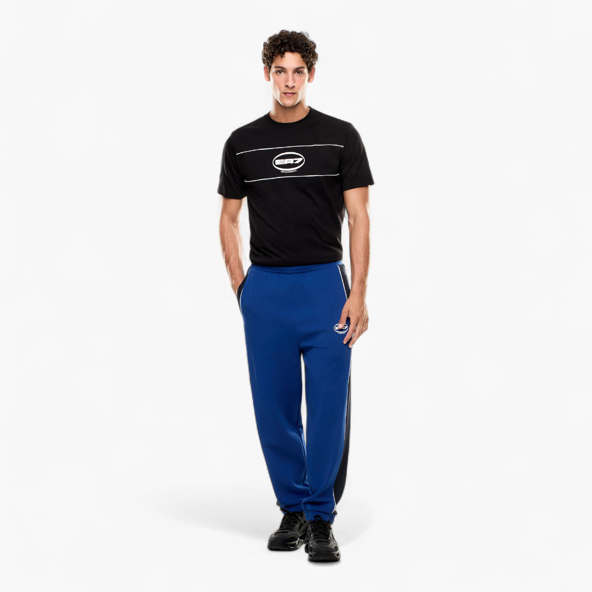 EA7 Regular Fit Logo Series T-Shirt With Contrasting Logo | LEVISONS