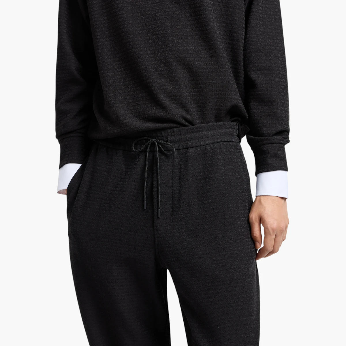 Emporio Armani Regular Fit Crewneck Asv Sweatshirt With All-Over Jacquard Branding | LEVISONS