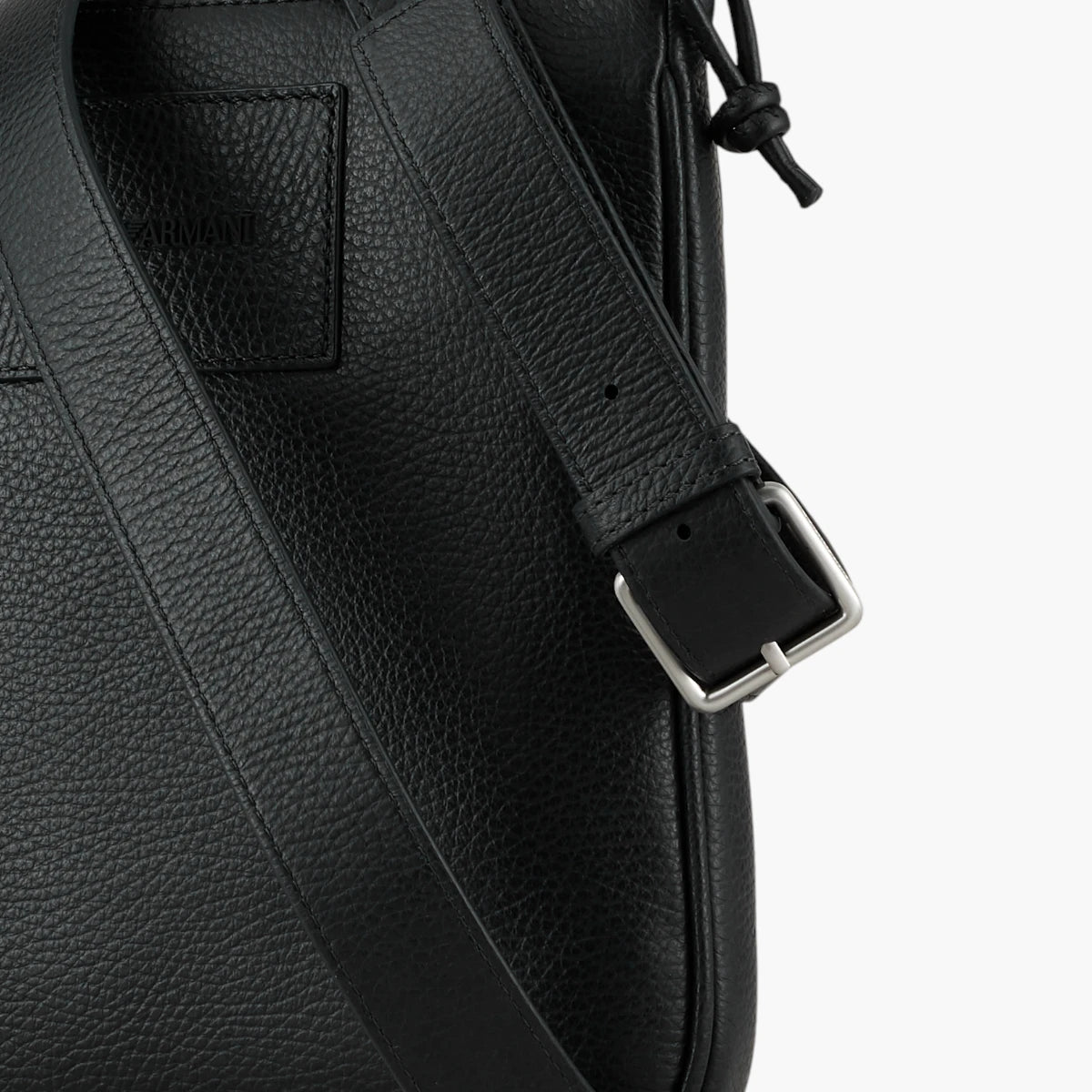 Emporio Armani Flat Leather Shoulder Bag With Stitched Logo Patch | LEVISONS