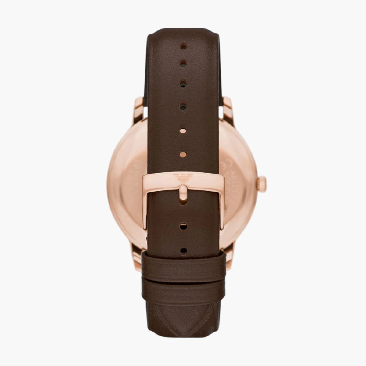 Emporio Armani Brown Round Leather Watch | LEVISONS
