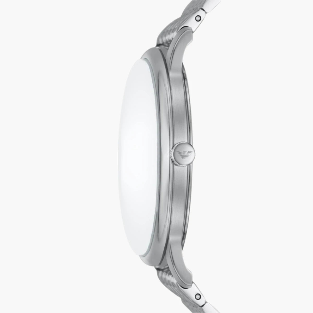 Emporio Armani Silver Round Three-Hand Date Stainless Steel Watch | LEVISONS