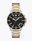 Emporio Armani 2-Tone Round Solar-Powered Chronograph Stainless Steel Watch | LEVISONS