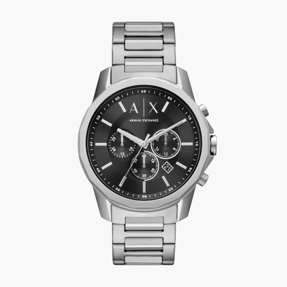 Armani Exchange Silver Stainless Steel Round Watch | LEVISONS