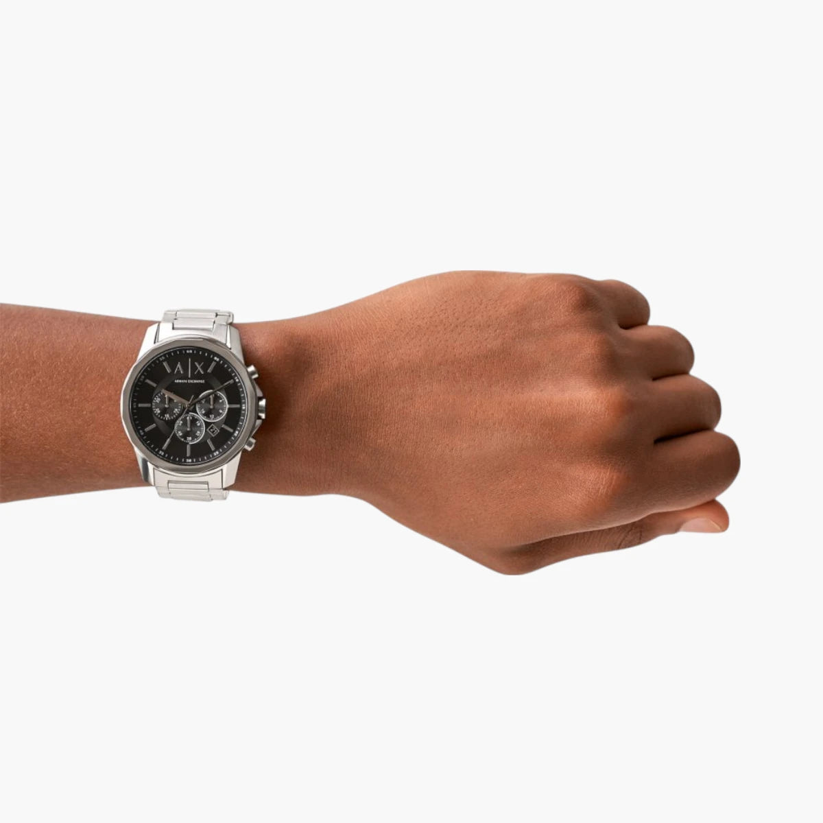 Armani Exchange Silver Stainless Steel Round Watch | LEVISONS