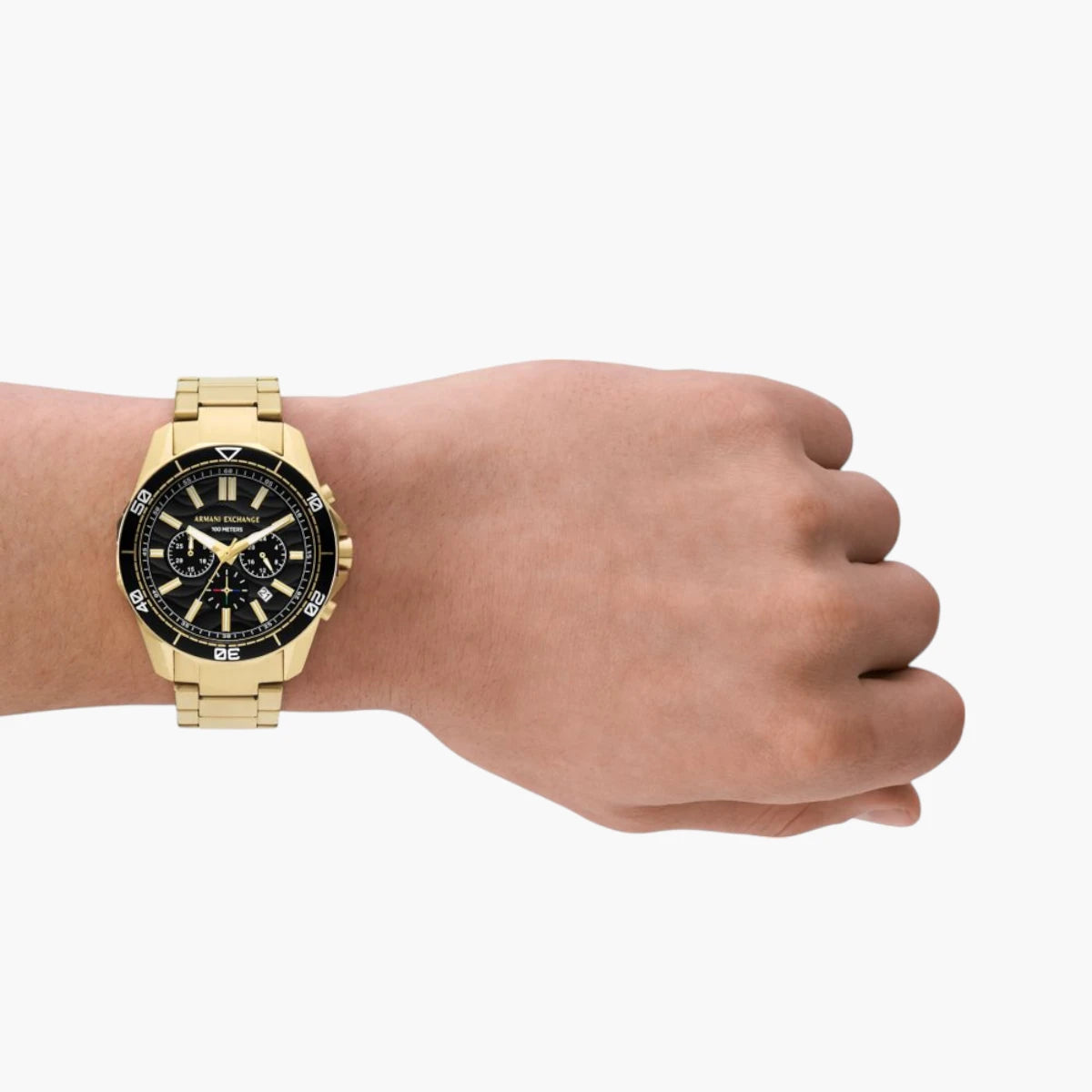 Armani Exchange Gold Stainless Steel Round Watch | LEVISONS