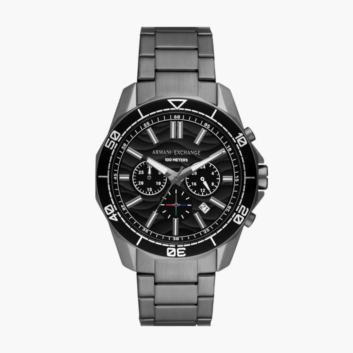 Armani Exchange Gunmetal Stainless Steel Round Watch | LEVISONS
