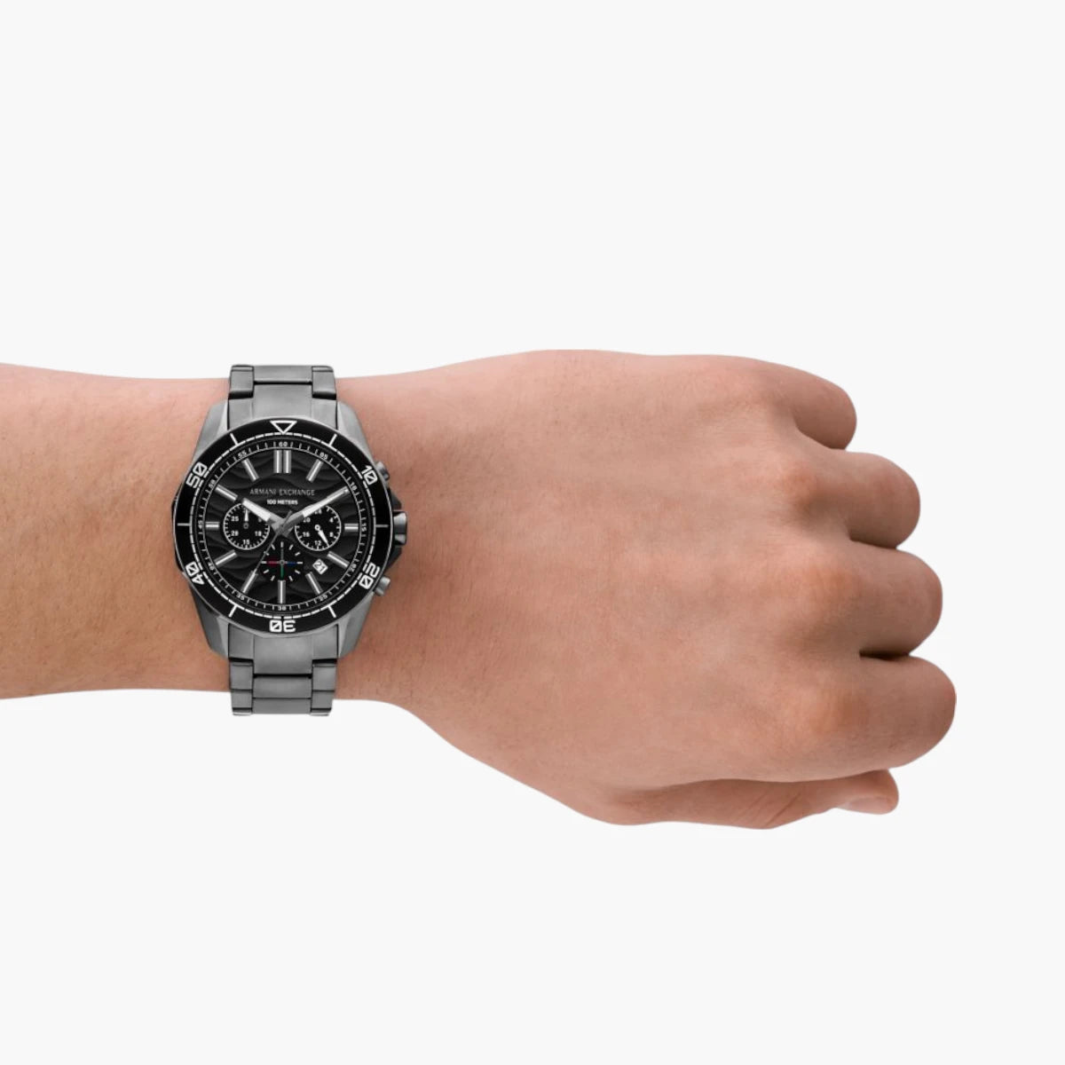 Armani Exchange Gunmetal Stainless Steel Round Watch | LEVISONS