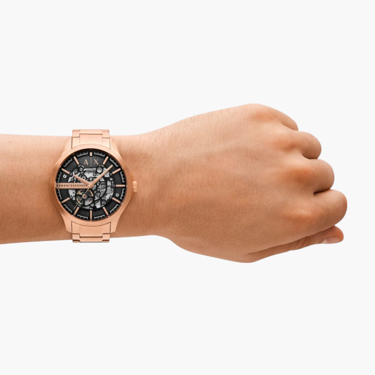 Armani Exchange Rose Gold Stainless Steel Round Watch | LEVISONS