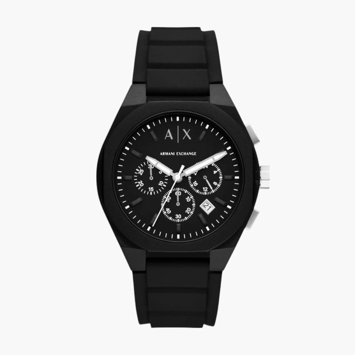Armani Exchange Black Nylon Round Watch | LEVISONS