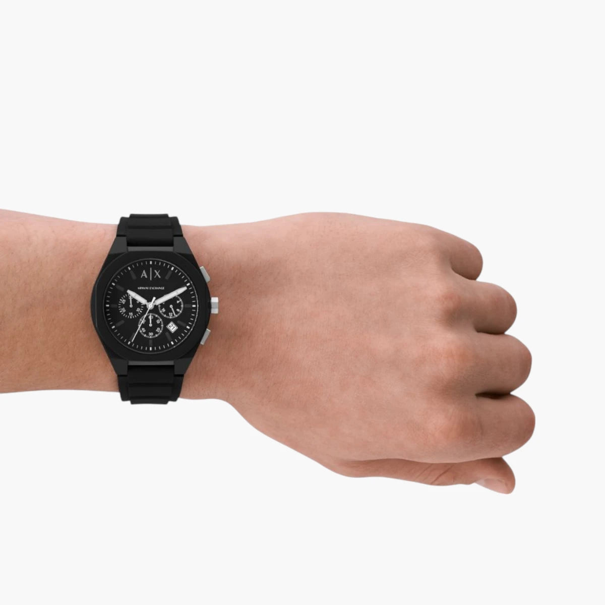 Armani Exchange Black Nylon Round Watch | LEVISONS