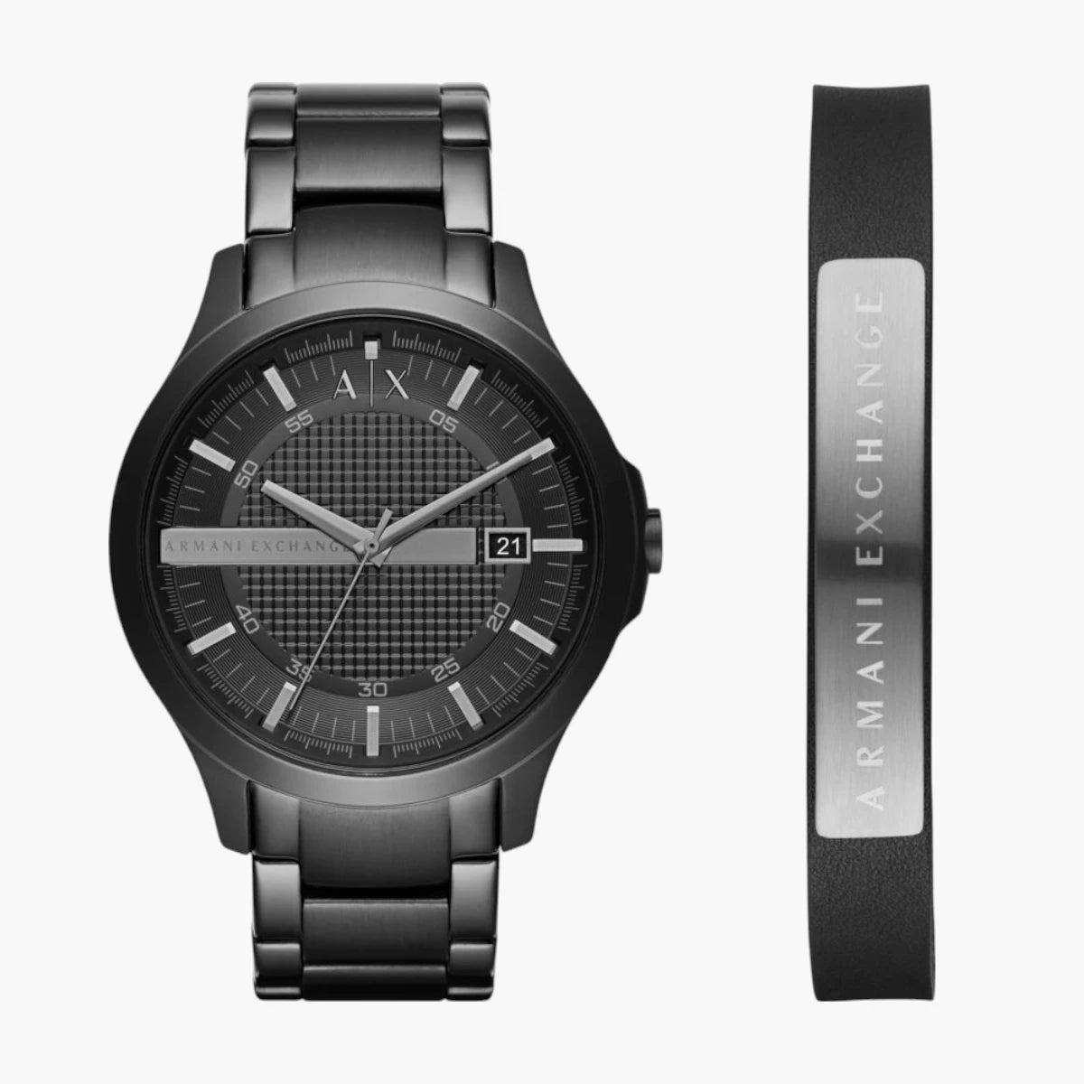 Armani Exchange Black Stainless Steel Round Watch | LEVISONS