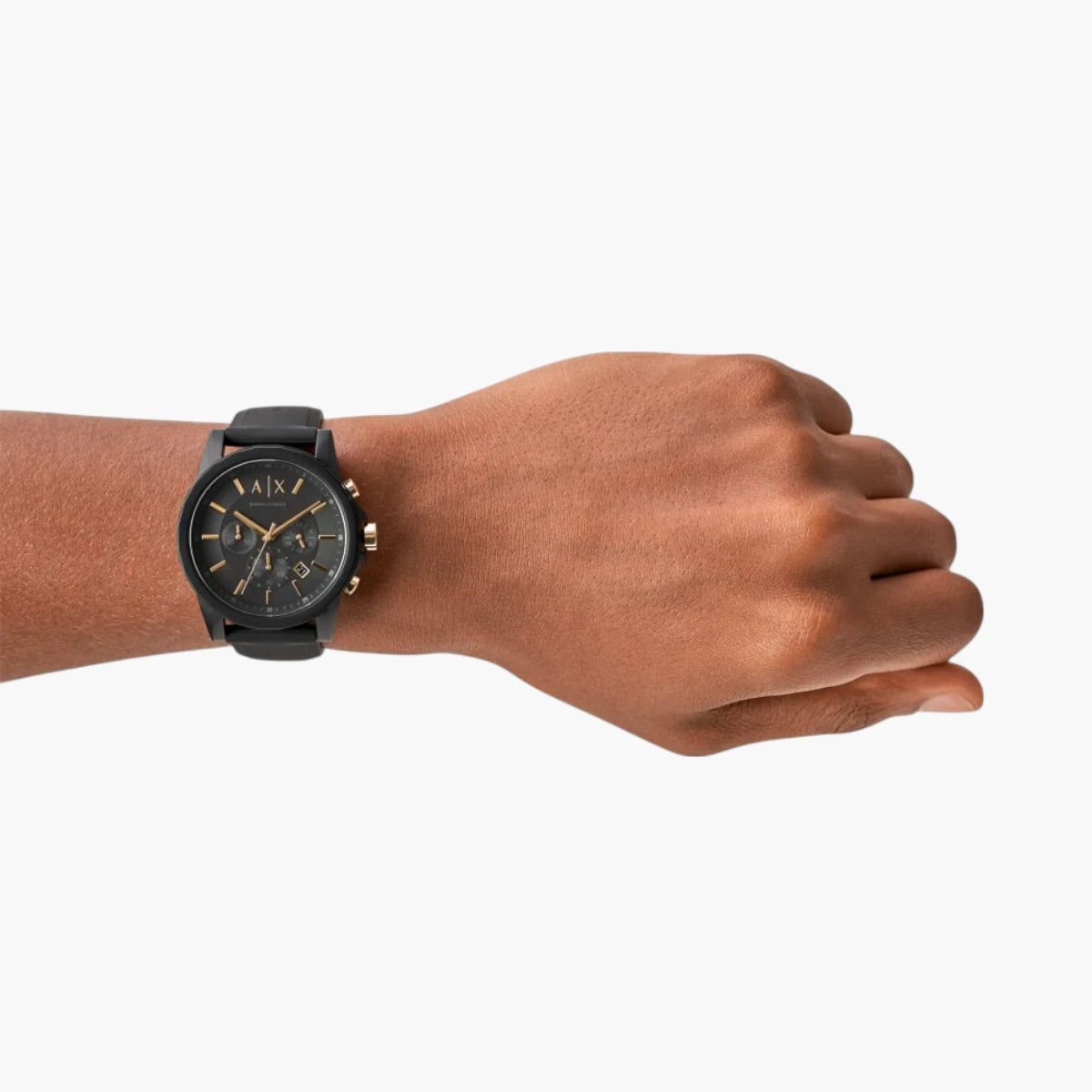 Armani Exchange 2-Tone Silicone Round Watch | LEVISONS